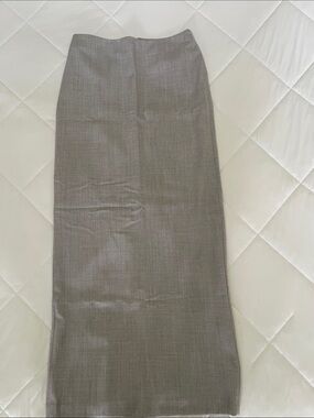 Talbots Tailored Straight Maxi Skirt in Light Gray